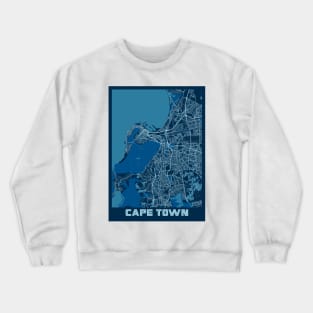 Cape Town - South Africa Peace City Map Crewneck Sweatshirt